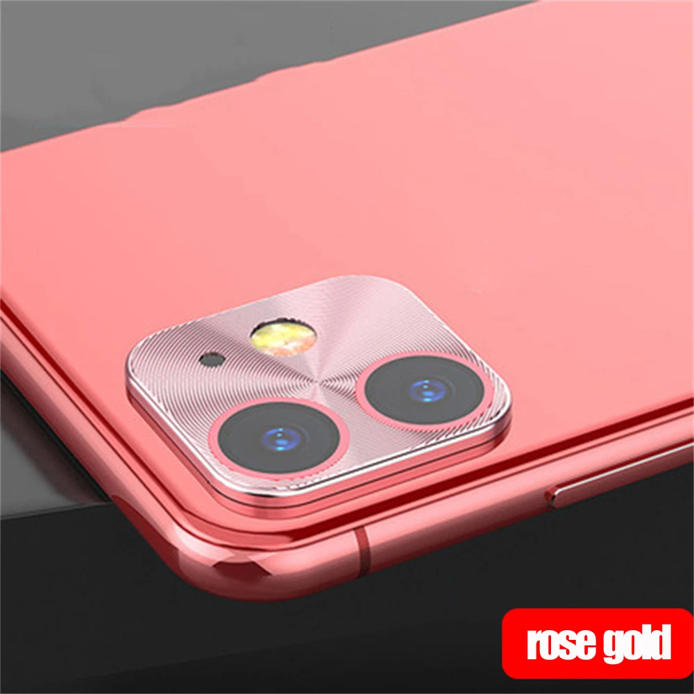 rose gold 1 шт. защитные кольца для объектива камеры защитные металлические чехлы для iPhone 11/11 Pro/11 Pro Max Аксессуары для мобильных телефонов - Цвет: rose gold