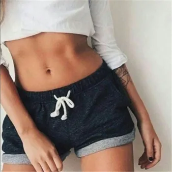

solid high waist sports yoga shorts underwear women running shorts bottoms