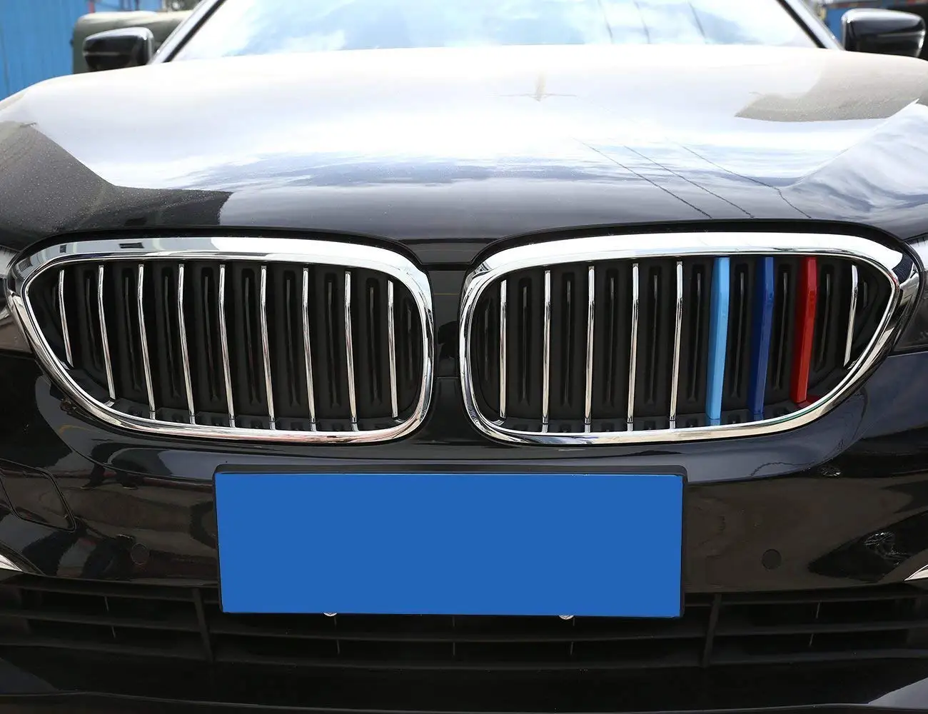 Для BMW 5 серии G30 2018 ABS передняя решетка отделка полосы почки эмблемы|Хромирование|