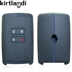 Silicone Car Key Cover Case - Premium Protective Key Holder Shell (Black(blueline))