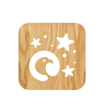 

Wooden Star Lamp Children's Night Light Kids Bedroom Decoration Warm Light LED USB Night Light for Children Gift