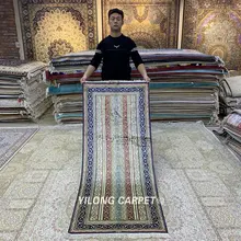YILONG 2,5x6 'шелковые ковры ручной работы для прихожей классический Восточный персидский ковер(HF336B