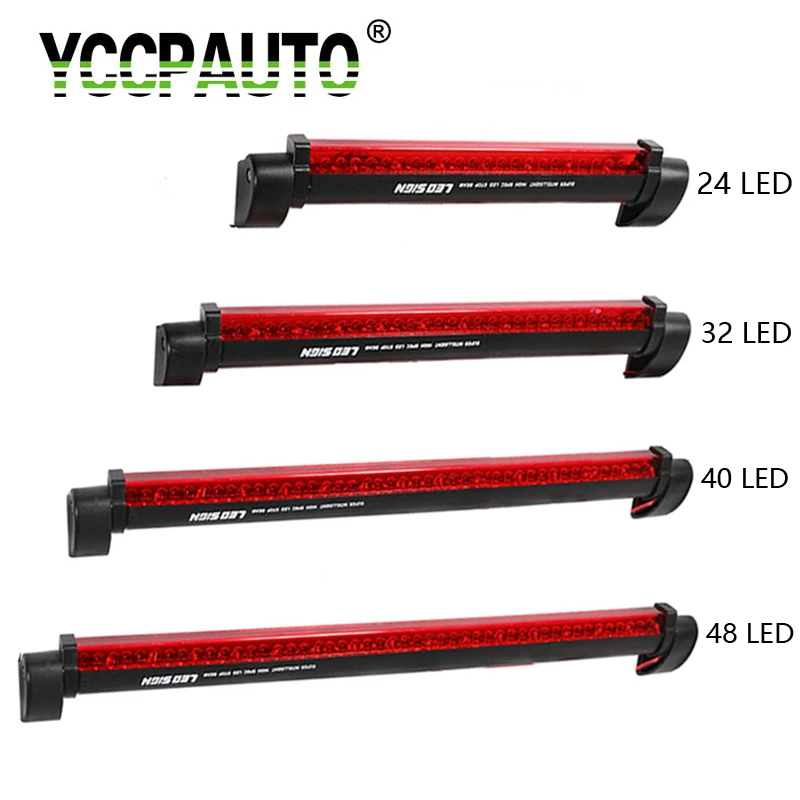 

YCCPAUTO 12V Red LED Strip light Car Third Brake Lights Auto Additional Stop LampTruck High Mount Parking Bulb