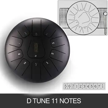 

10 Inch 11 Tone Steel Tongue Drum Hand Tankdrum Yoga Meditation Zazen Relax Percussion Drum Handpan Instrument w/Drumstick Bag