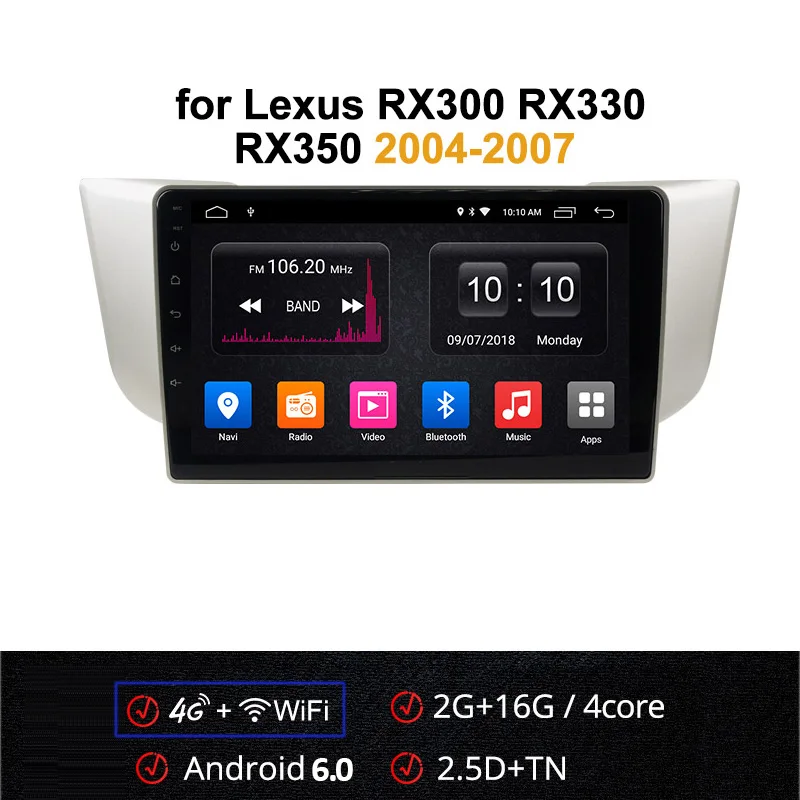 octa core Android 8.0 Car Radio Multimedia Player GPS Navi for Toyota Harrier for Lexus RX300 RX330 RX350 RX400H 4G LTE - Цвет: K3
