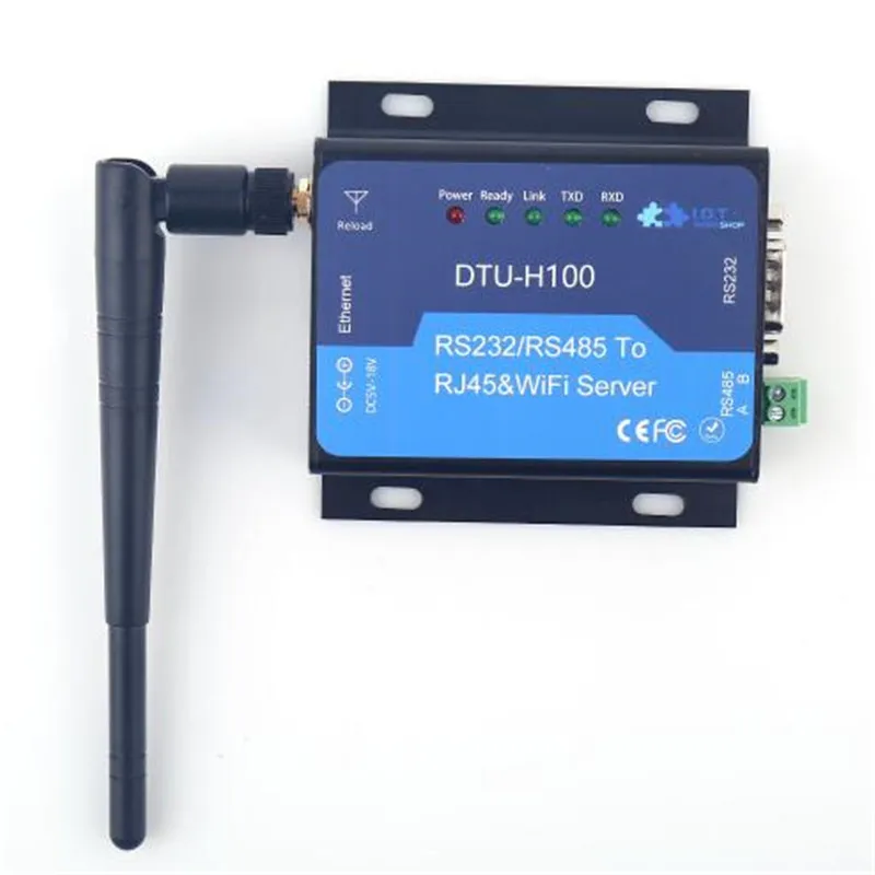 

DTU H100 Serial Server Industrial Wifi module RoHs WIFI UART RS232 RS485 to RJ45 Converter Ethernet Interface STA Free Shipping
