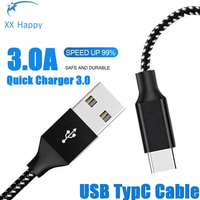 

XX Happy USB Type C Fast Charger Cable For Samsung Galaxy S8 S9 A3 A5 A7 2017 Moto Z, LG V30 V20 G5 USB Charge Typec C