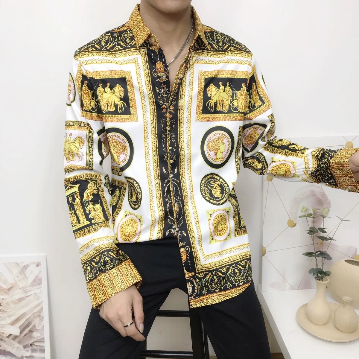 Golden flower shirt Clearance