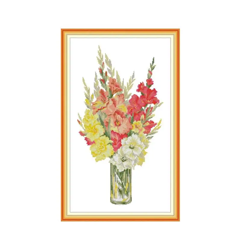 

Gladiolus cross stitch kit aida 14ct 11ct count print canvas cross stitches needlework embroidery DIY handmade