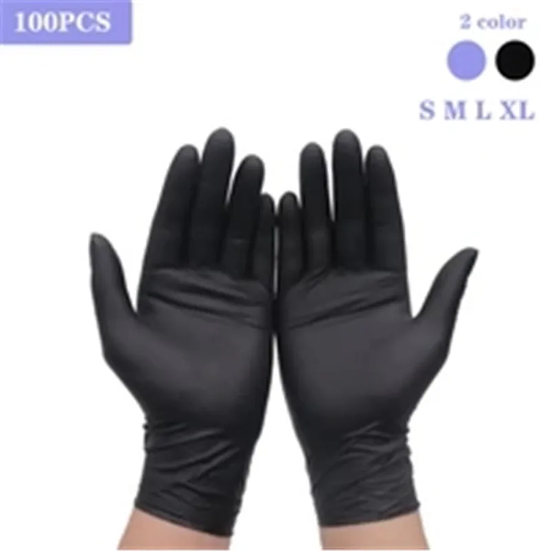 Одноразовые перчатки Guantes Nitrilo XL для уборки дома мытья ногтей черные нитриловые