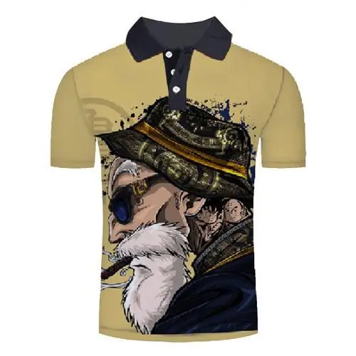 polo-294 Новая мужская рубашка поло Seven Dragon Beads Z Goku с 3D принтом Повседневная Удобная летняя толстовка с коротким рукавом - Цвет: polo-294