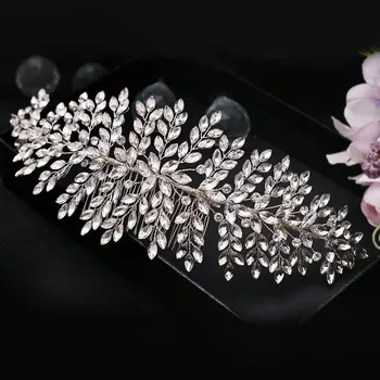 

1pc Crystal Leaf Wedding Crown Hair Combs Rhinestone Elegant Bridal Hair Clips Wedding Hair Comb Hair Pins Fashion Jewelry