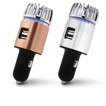 

2 In 1 Car Dual USB Fresh Air Ionic Purifier Oxygen Bar Ozone Ionizer Cleaner Freshener Car Charger For Phone