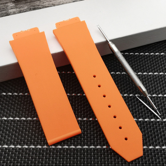 Brand Watch Strap 25*19mm 22mm buckle Belt Male Watch accessorie Silicone Strap For Hublot Men Watchband  band Fusion series