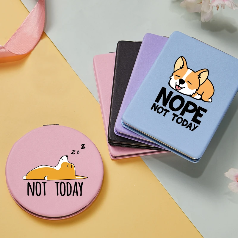 Personality Portable Folding Double Mirror Girls Pocket Mirror Mini Makeup Mirrors Cosmetics Tool espejos 1