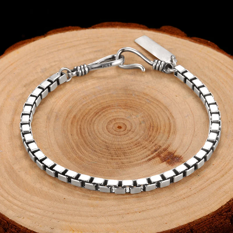 925 серебряный браслет Маленькая группа дизайн прохладный ветер мужчины и женщины подарок простая Пара Мода корейский студентов на заказ надписи