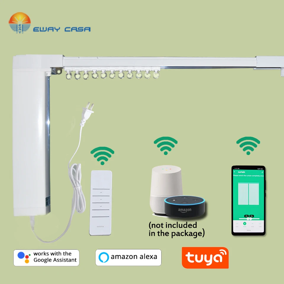 EWAY CASA Alexa & Google Home Tuya моторизованный WiFi карниз автоматический Электрический карниз умный дом CM_DSTUYA_TRACK1.2N EWAY CASA Alexa & Google Home Tuya моторизованный WiFi карниз автоматический Электрический карниз умный дом CM_DSTUYA_TRACK1.2N