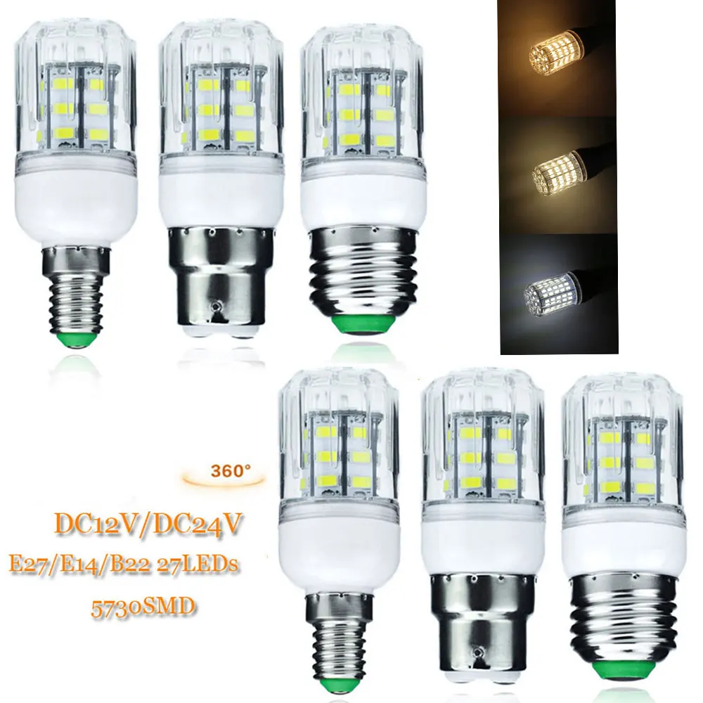 

LED Corn lamp Bulb light E27 B22 GU10 G9 E14 27LEDs 7W 5730 SMD LED Spotlight No Flicker Chandelier Lights