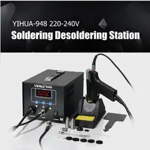 Паяльная станция цифровой дисплей горячего воздуха Тепловые пистолеты сварочная станция переработать стационарный паяльник станция