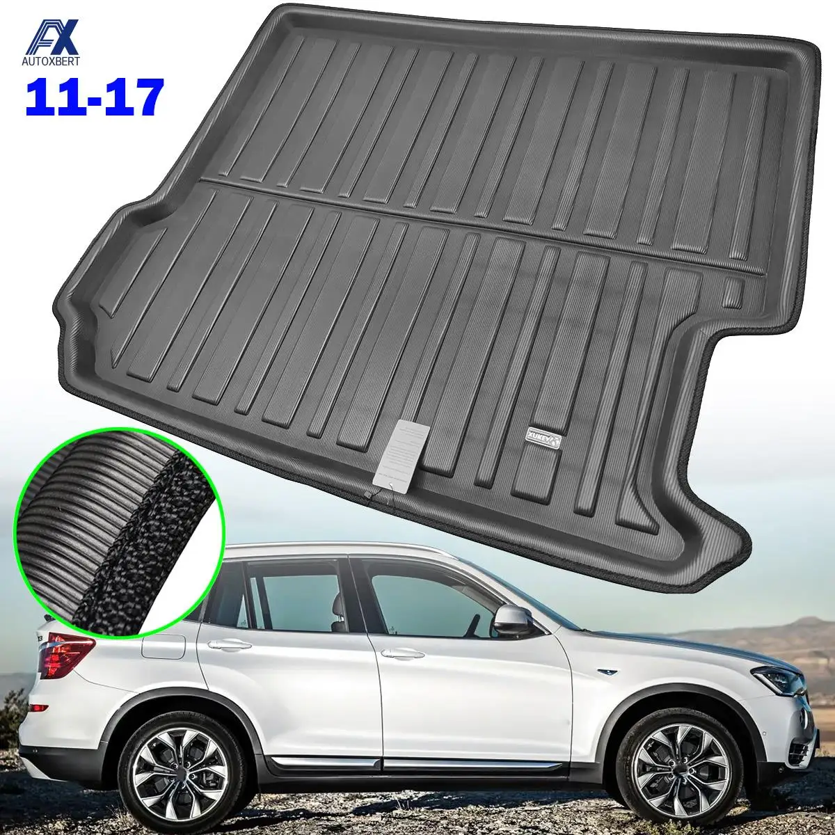 Tailored For BMW X3 F25 2011 2017 Cargo Boot Liner Rear Trunk Floor Tray Mat Carpet Antislip