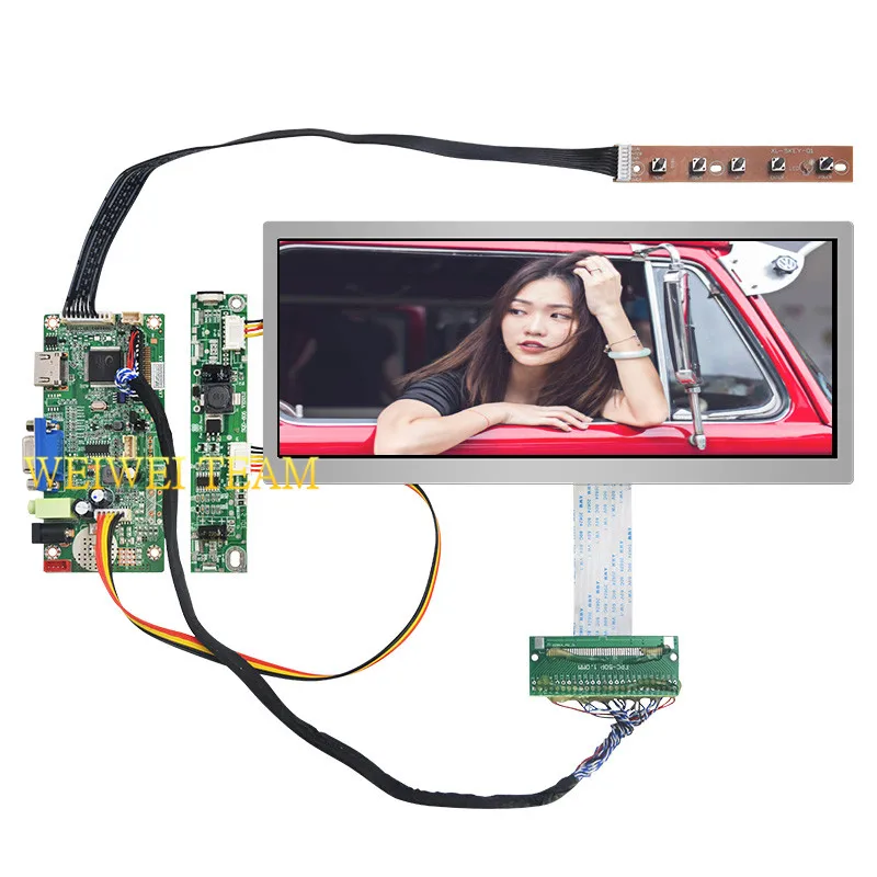 Whole Kit 10,3 дюймов ips Pro ЖК-Дисплей 1920x720 растягивается Бар ЖК ультра широкий экран 50 контактов LVDS VGA HDMI плата контроллера для автомобиля - Цвет: Whole Kit