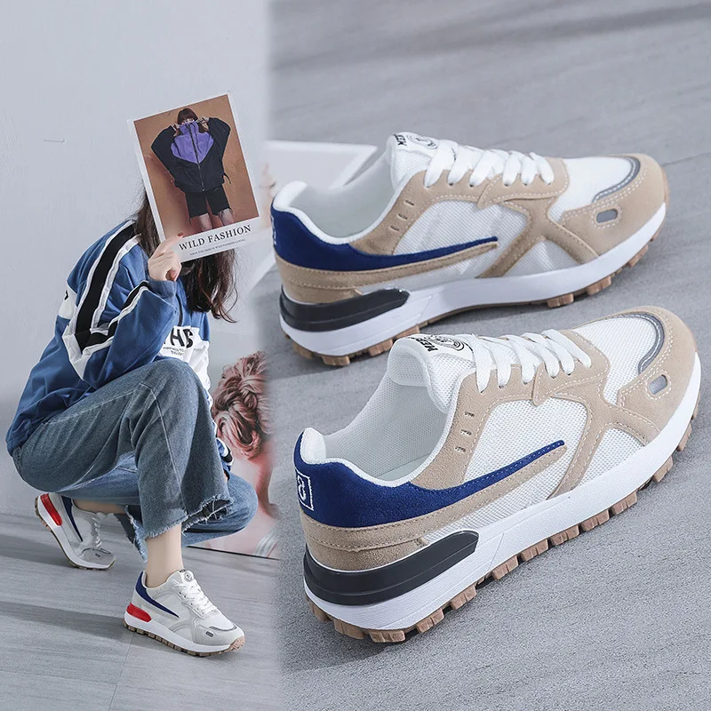 Zapatillas de corte bajo para mujer, zapatos informales coreanos Forrest Gump, Primavera