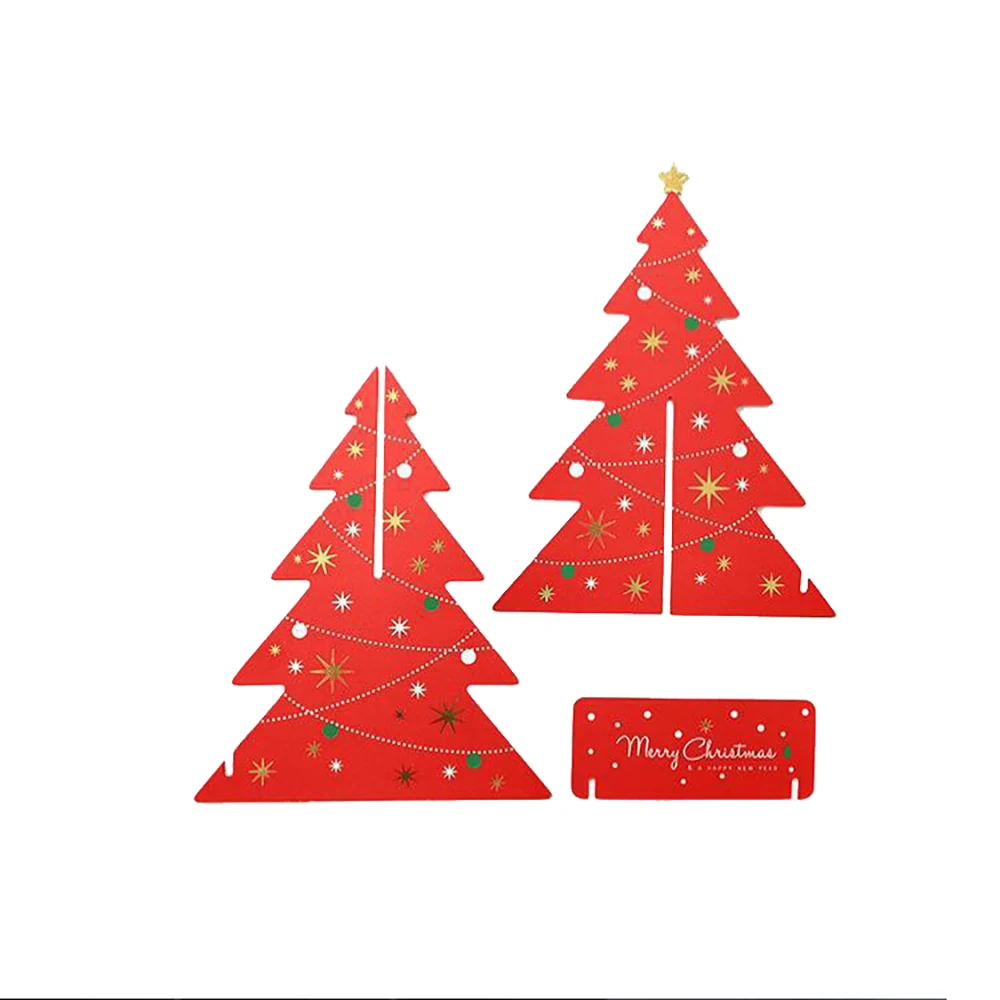  Lychee Life 3D Christmas Tree Shaped Greeting Card Gifts Green Party Cards Invitations Greeting Car - 4000415658878