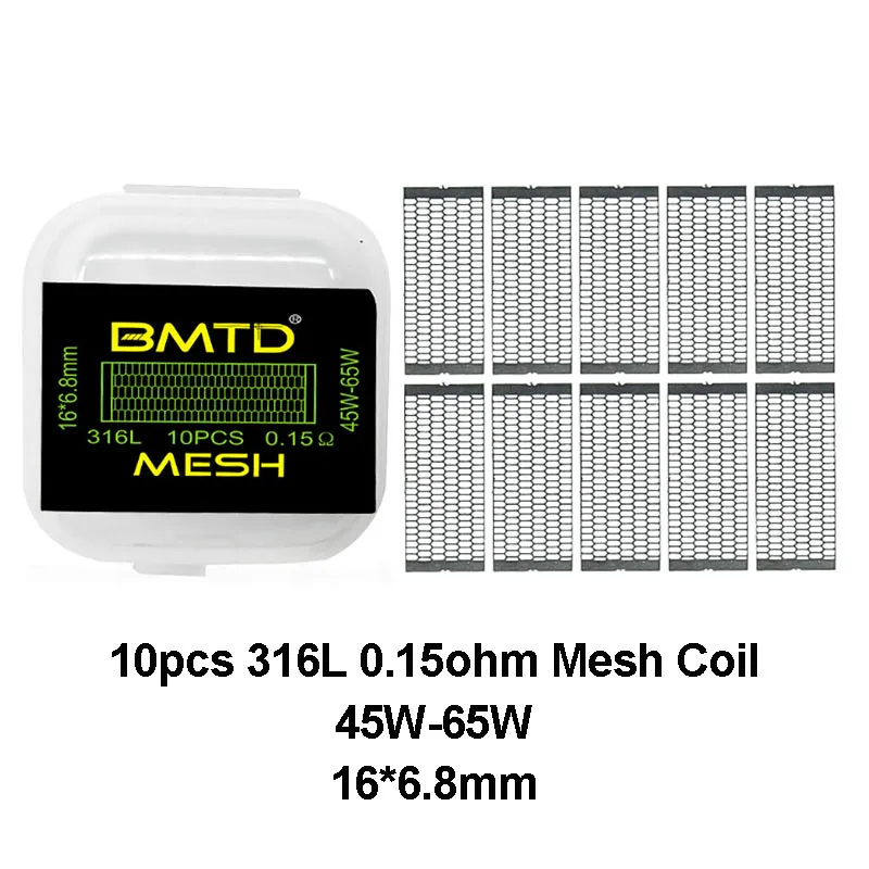10 шт./упак. BMTD A1 0.13ohm/0.18ohm 316L 0.12ohm/0.15ohm Ni80 0.16ohm сетчатая сменная катушка Vape RDA