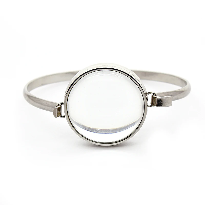 17/23/28/30mm Stainless Steel Double Curved TwistScrew Glass Locket Living Floating Memory Charms Adjustable Chain Bracelet Gift