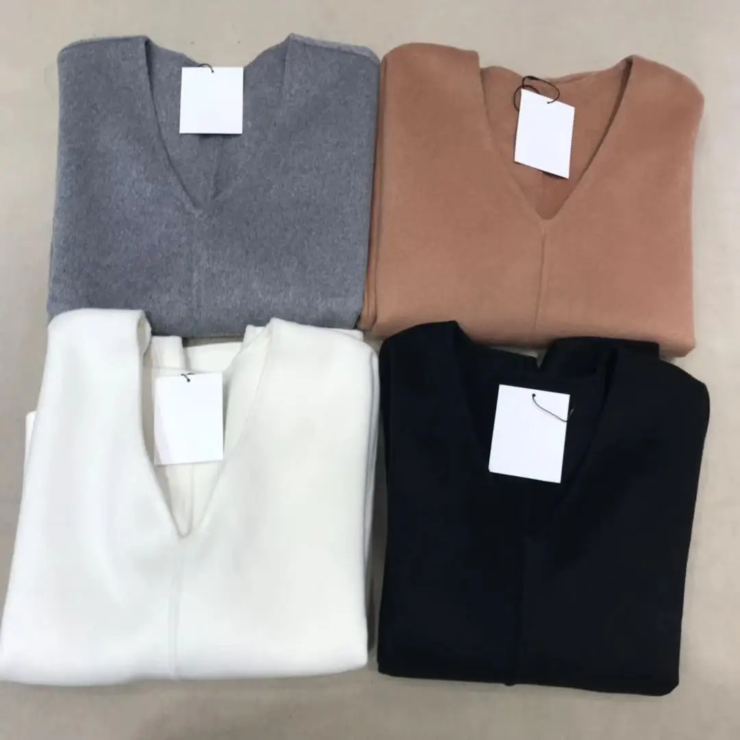 

Women Jacket 2019 Autumn and Winter V-neck Silhouette Four-color Jacket