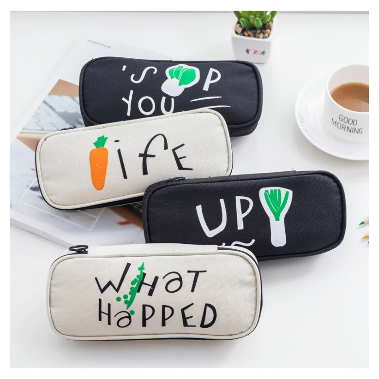 

Korean version of the new cartoon student stationery bag vegetarian large-capacity pencil bag multi-function zipper pencil case