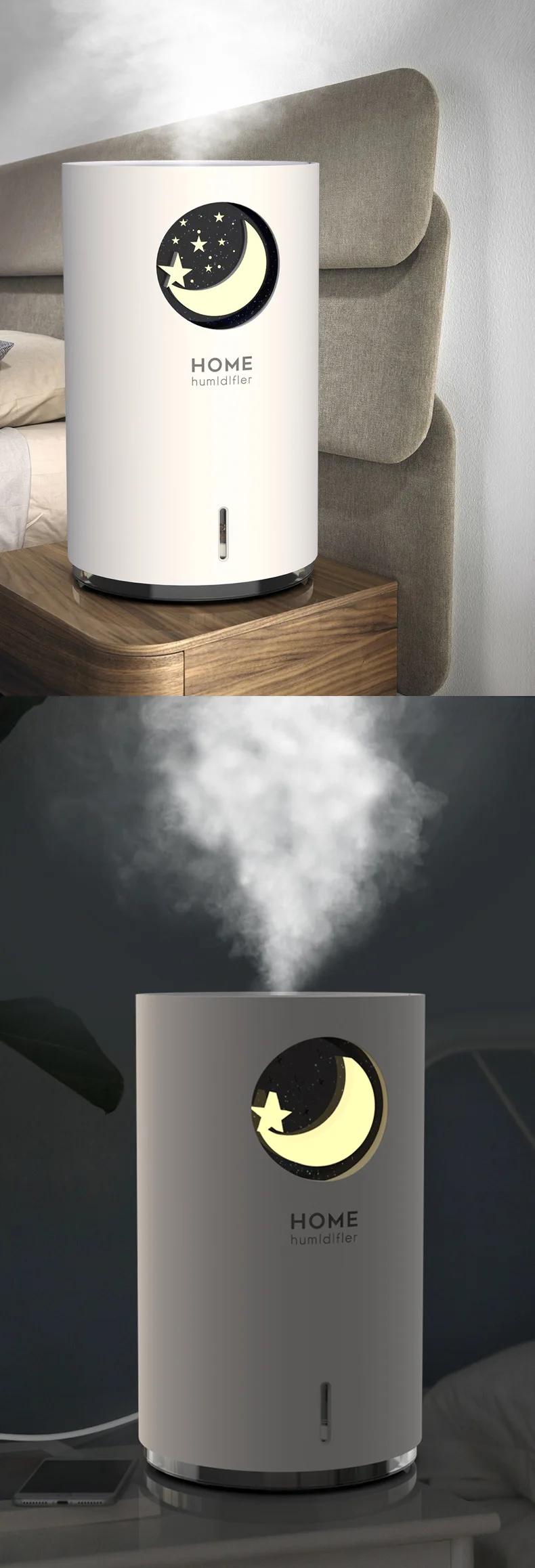 700 ml ultrasonic air humidifier aroma diffuser car USB fog light with LED night light
