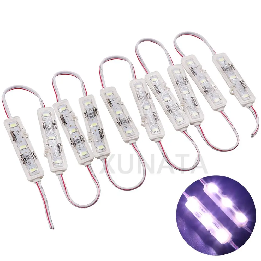 10Pcs Samsung Chip SMD 5630 LED Module Lighting IP68 Waterproof Super Bright 3 Led Modules DC12V Advertising Module 4 Colors