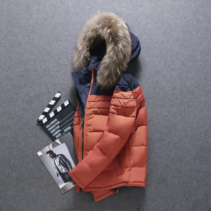 Зимняя куртка-пуховик мужские Европа и США при температуре минус 40 градусов теплая куртка-пуховик действительно пальто с воротником из меха енота размер 46-54 Q109