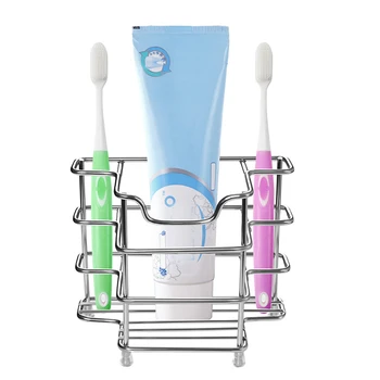 

Multifunctional Stainless Steel Toothbrush Holder Bathroom Accessories Toothpaste Facial Cleanser Organizer