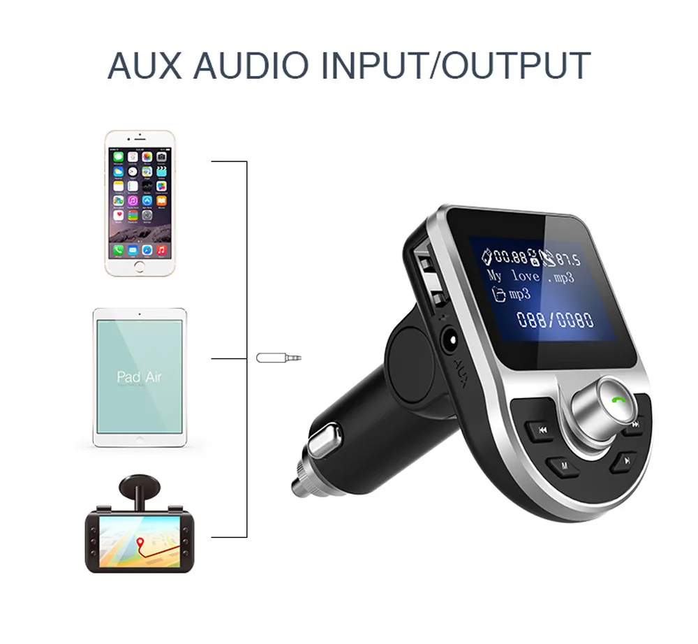 Автомобильный bluetooth MP3-плеер fm-передатчик Bluetooth Автомобильный fm-передатчик беспроводной радио адаптер USB зарядное устройство MP3-плеер Hands-free