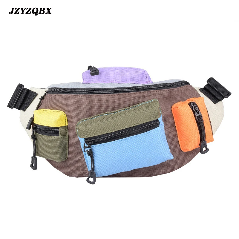 

Multiple Pocket Waist Bag Banana Bag Geometry Graphics Waist Pack Outdoor Sports Bag Multi-function Messenger Fanny Pack