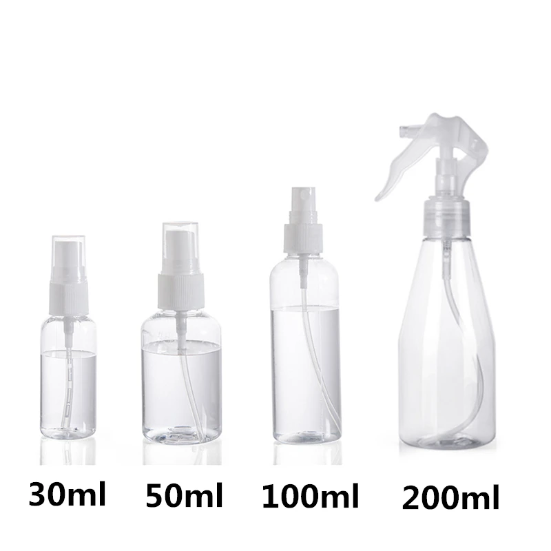 diy watering saving system kit 1Pc 200/100/50/30ml Transparent Empty Plastic Spray Bottle Portable Refillable Cosmetics Atomizer Plant Watering Sprayer Bottles lawn sprinkler kit