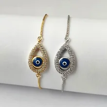 10 шт. Высокое качество микро проложить Блестящий кубический циркон CZ разъем для глаз браслет для женщин талисман для девушки ювелирные изделия подарок BG308