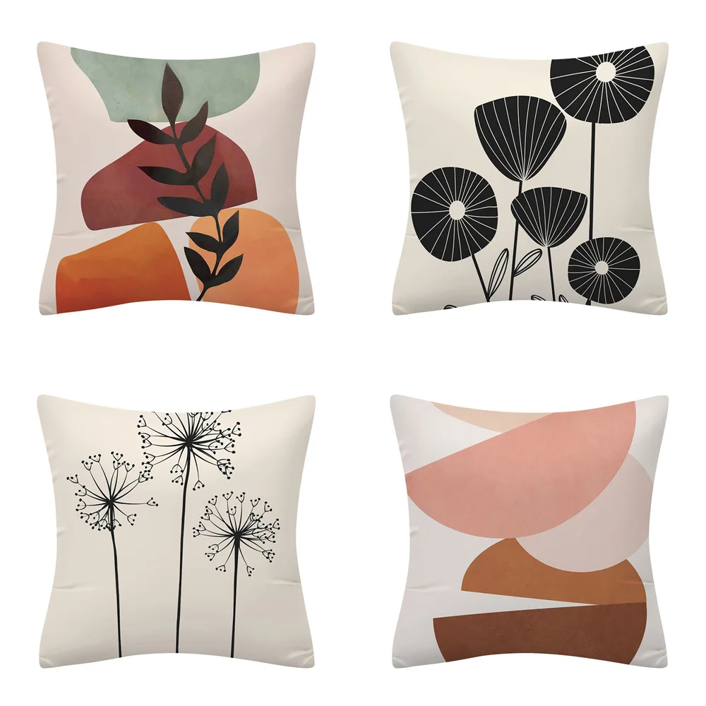 

2020 Cross Border Popular Hot Selling Peach Skin Pillow Covers Abstract Art Home Decoration Pillow Cushion Cover