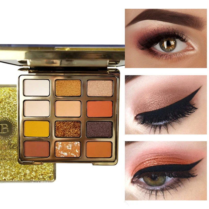 12 цветов Shimmer Matte Smudge-proof стойкие тени для век Colorfast косметика для глаз Палитра 20 г