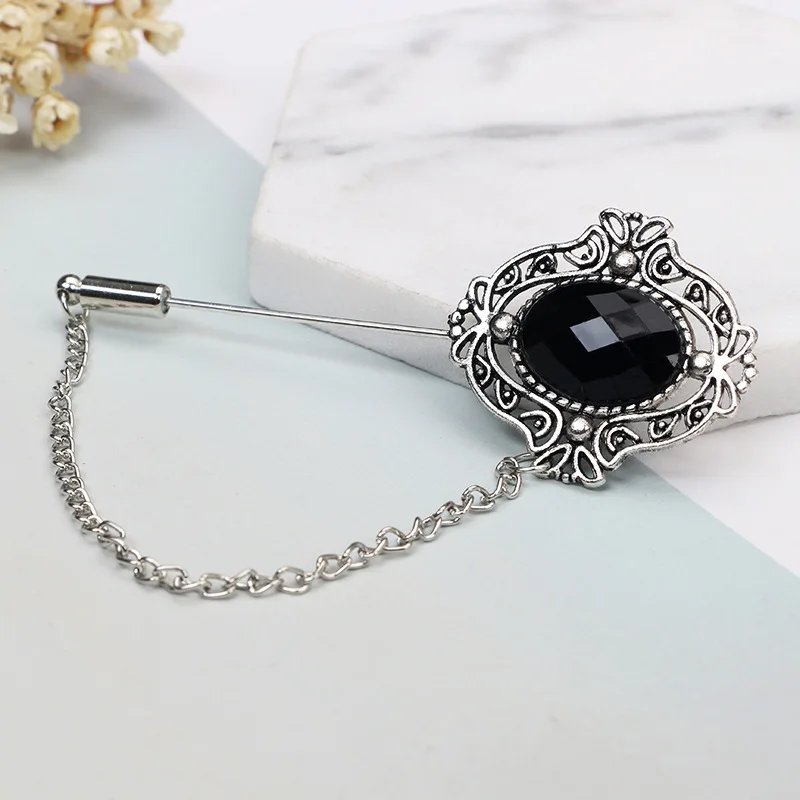 Alloy Rhinestone Lapel Stick Pin Brooch Pin Suit Shirt Pin For Mens Gifts Fashion Jewelry
