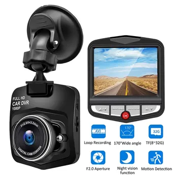 

Car DVR Camera HD 1080P Driving Recorder Video Night Vision Loop Recording Angle Motion Detection Dashcam Registrar