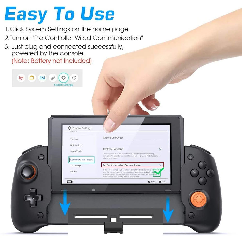 Switch Controller for Nintendo Switch/OLED, Switch Controllers Wired  Connection with 2 Programmable Keys, Gyro Sensor, Double Vibration and  Screenshot