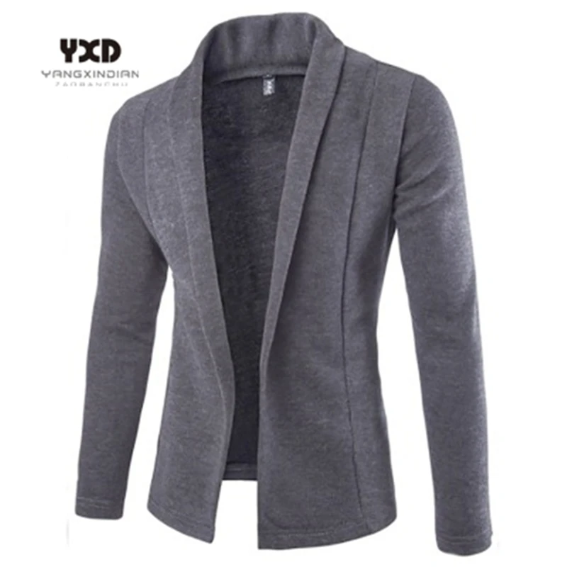 Ropa de marca para hombre, suéter conciso con cuello en V, sudadera abrigo cárdigan empalmado, cárdigan de Color sólido para hombre, cárdigan informal de negocios