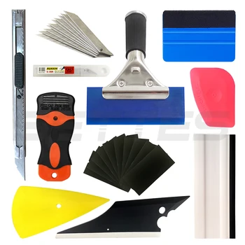 

10pc/set Auto Car Squeegee Scraper Vinyl Film Sticker Wrapping Installation Tools Vinyl Cutter With 10pcs Knives Car Accessories