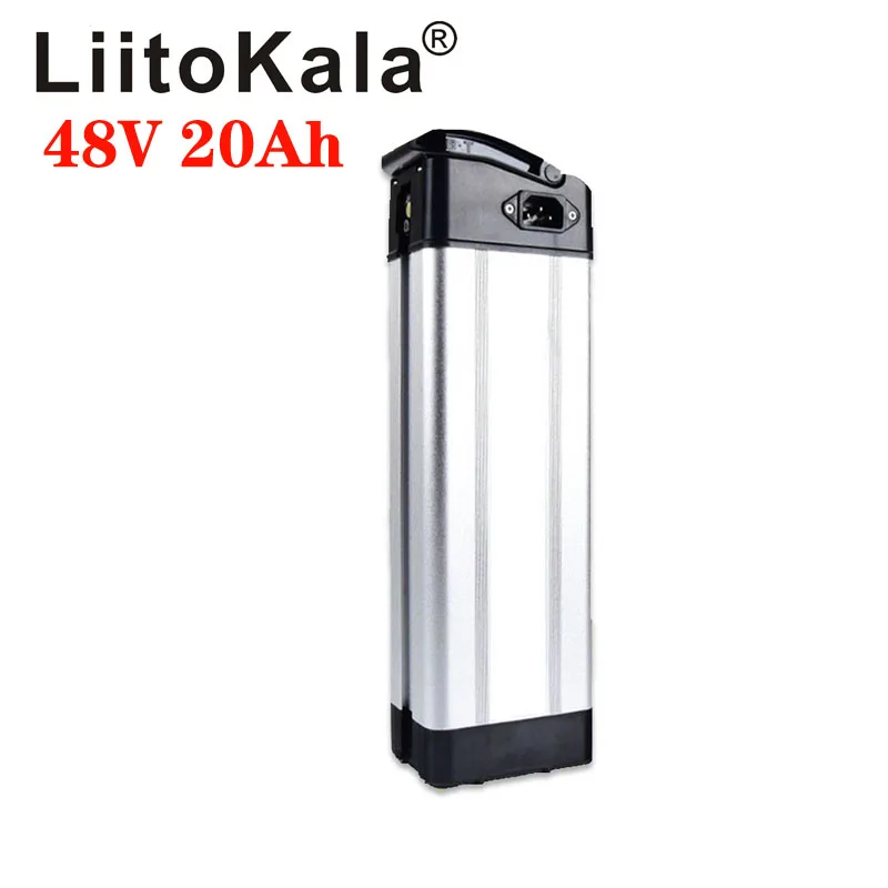 US $182.16 LiitoKala 48V 20Ah Bottom Discharge electric bike bicycle 48V lithium battery silver fish ebike battery with 20A BMS