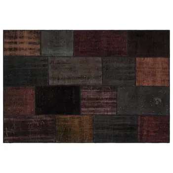 

Handmade Black Vintage Overdyed Patchwork Area Rug 160x230 Cm-5'3''X7'7''
