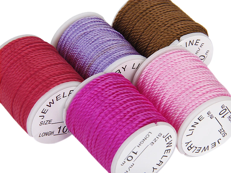 10 Rolls Mixed Color Nylon Cord Beading Thread String 1mm DIY Jewellery Making