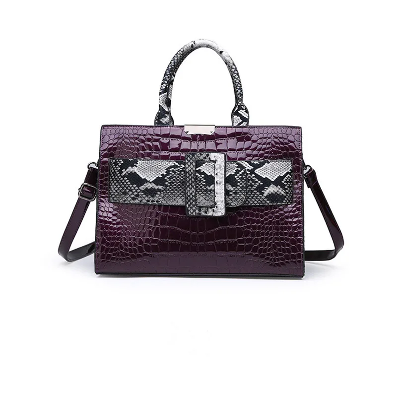 

Crocodile Pattern Leather Crossbody Tote Bags for Women Buckle Designer Shoulder Messenger Bag Women Zipper Handbags and Purses